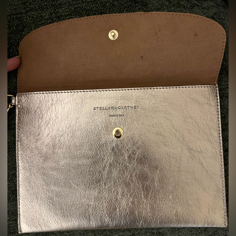 Stella McCartney Metallic Wristlet Clutch - Champagne color - Picture 4 of 5